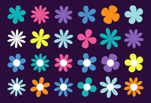 colección de formas de íconos de flores