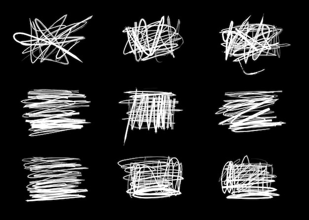 colección de formas de líneas delgadas garabateadas abstractas
