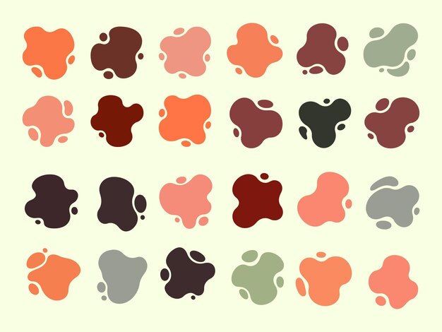 Colección de formas de manchas abstractas en tonos de tierra