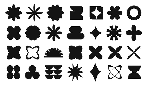 Colección de formas de silueta abstractas y geométricas
