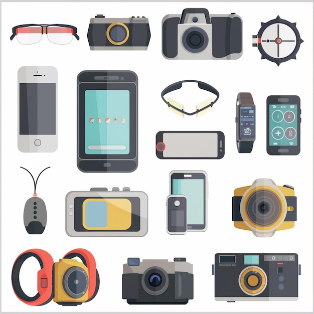 una colección de fotos que incluye una cámara cámara y cámara