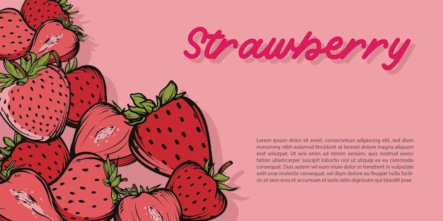 Vector colección de fresas de frutas planas