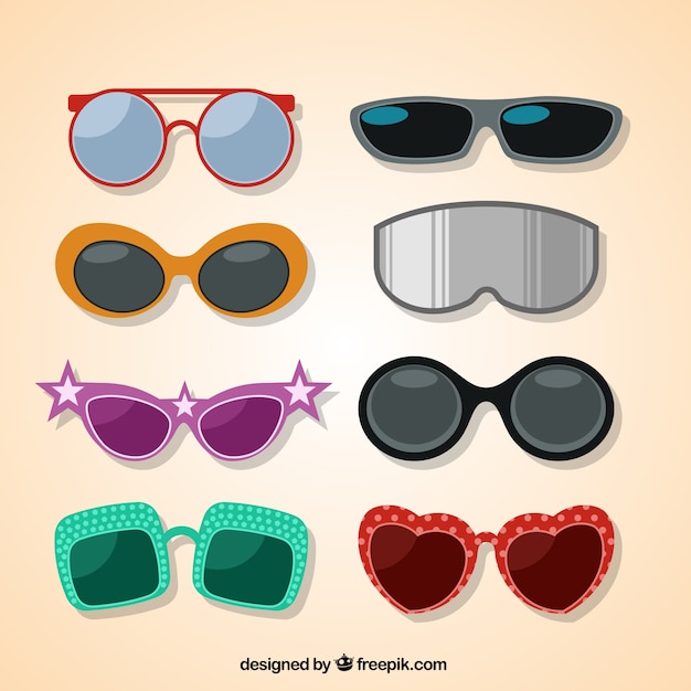Vector colección de gafas modernas