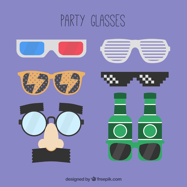 Colección de gafas de sol modernas en estilo plano