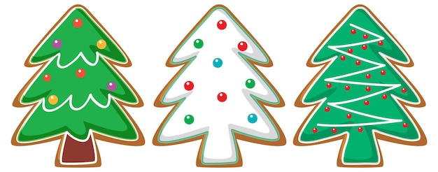 Colección de galletas de jengibre de árbol de Navidad