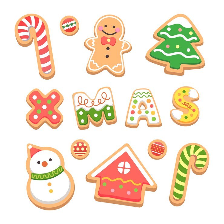 Vector colección de galletas de navidad