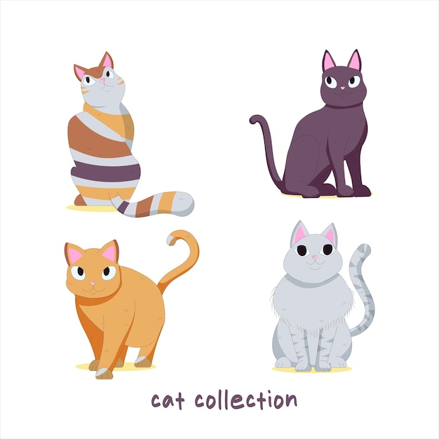 colección de gatos y paquete de pegatinas para gatos