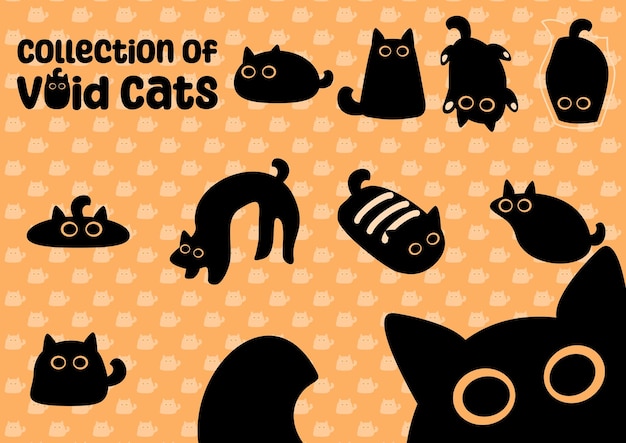 Vector colección de gatos del vacío