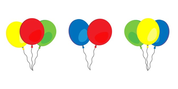 Colección de globos de colores vector de acciones