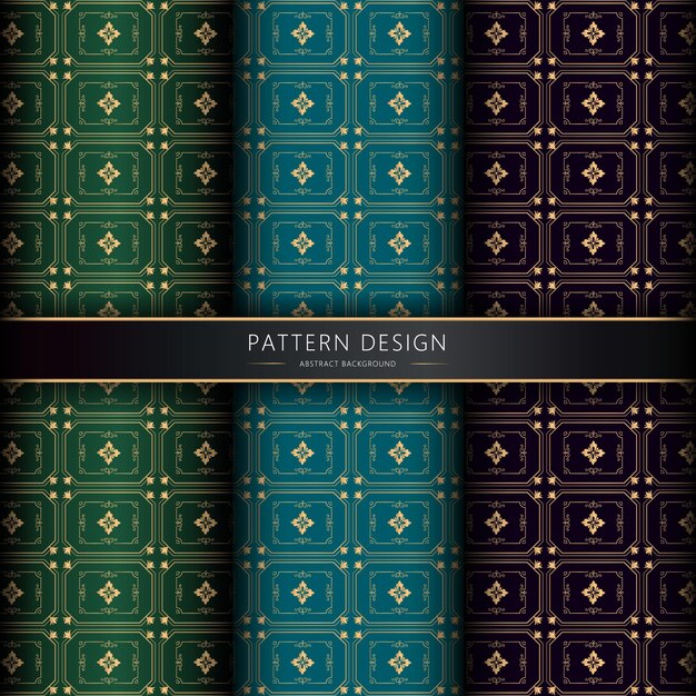 Colección Golden Patterns Seamless Backgrounds Set.