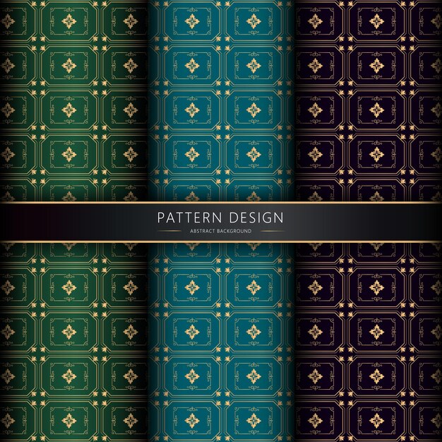 Colección golden patterns seamless backgrounds set.