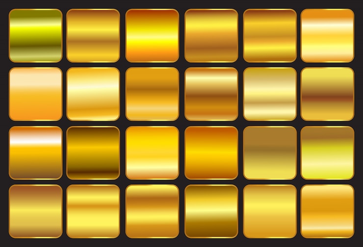 Vector colección de gradientes de oro
