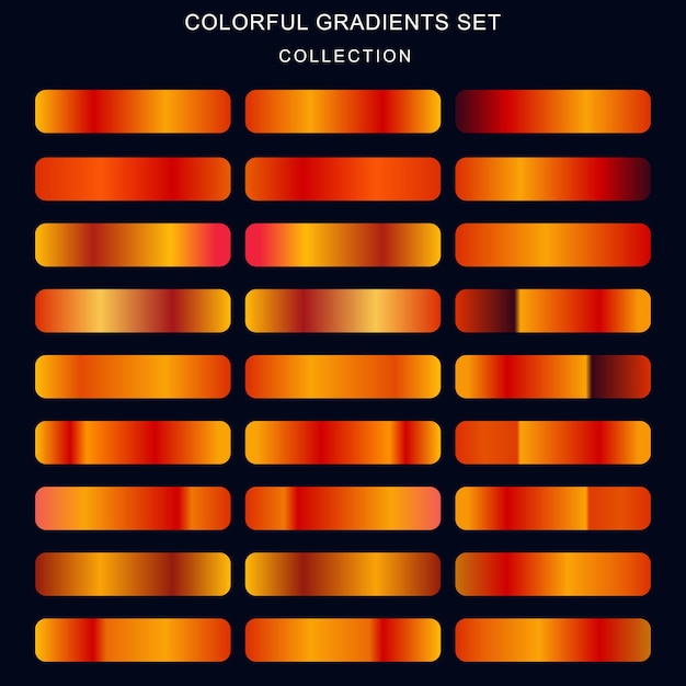 colección de gradientes paquete de colores dorados conjunto de paleta de colores combinación de colores vector libre de fondo