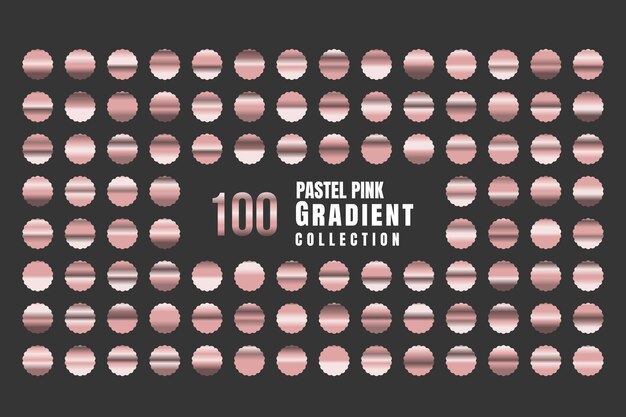 Colección de gradientes rosados pastel 100 tonos de oro rosa