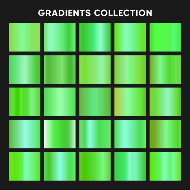 Colección de gradientes verdes de vectores libres