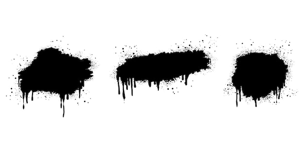 colección de graffiti pintados con spray Líneas y salpicaduras de tinta Manchas de tinta pintura en spray Elementos vectoriales aislados en ilustración vectorial de fondo blanco