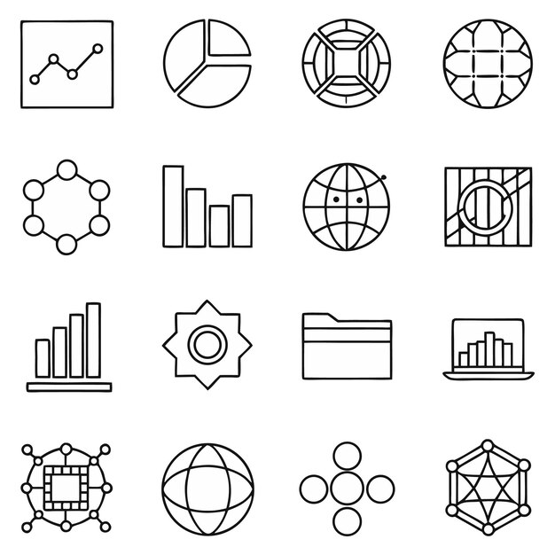 Colección de gráficos y gráficos para la visualización de datos