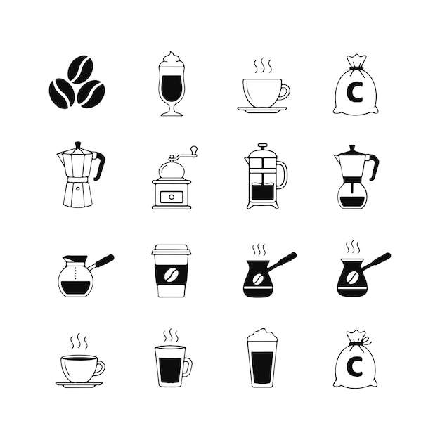 Colección de gráficos relacionados con el café