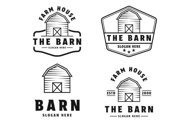 Colección de granjas de graneros concepto de diseño de logotipo vintage etiqueta retro insignia