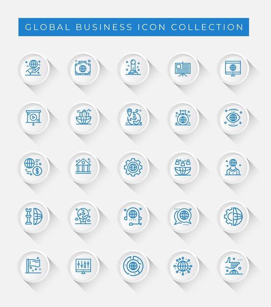Colección gratuita de iconos de negocios vectoriales globales