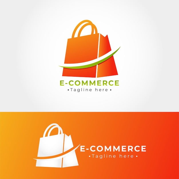 Colección gratuita de logotipos de comercio electrónico con gradiente vectorial