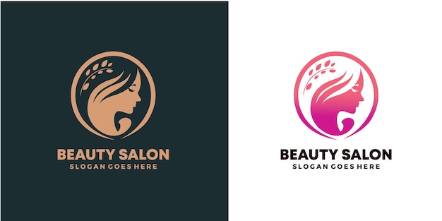 Colección gratuita de logotipos de salones de belleza de lujo vectoriales