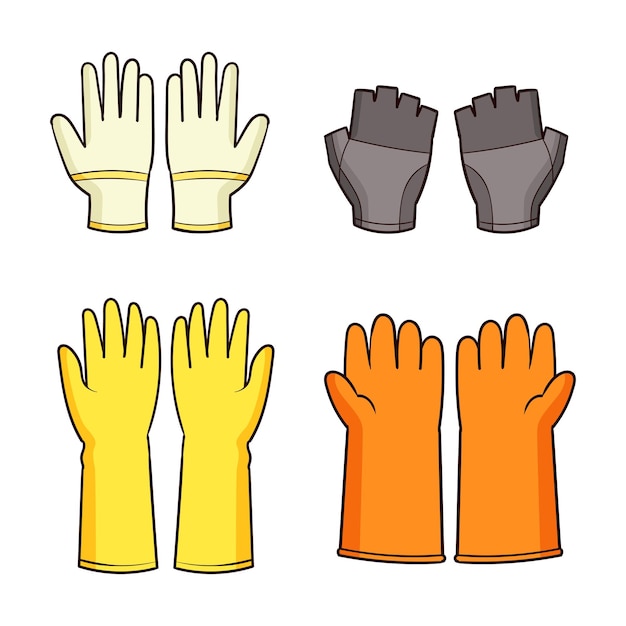 Vector colección de guantes dibujados a mano