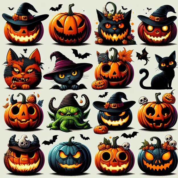 Vector una colección de halloween