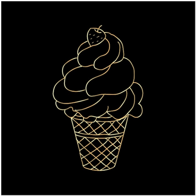 Colección de helados dibujados a mano