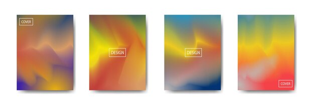 Colección de hermosos fondos degradados abstractos coloridos para pancarta de volante de póster