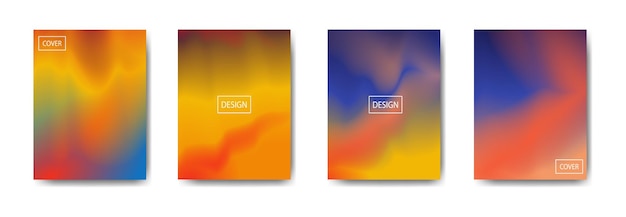 Colección de hermosos fondos degradados abstractos coloridos para pancarta de volante de póster