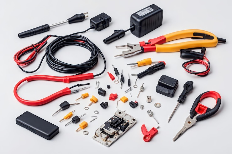 Vector una colección de herramientas eléctricas, incluida una fabricada por la empresa