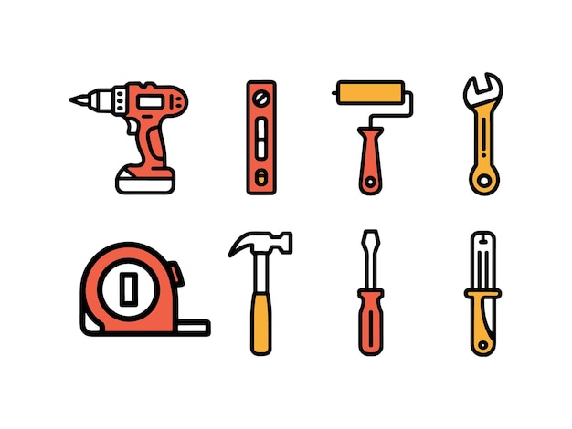 Colección de herramientas manuales para la mejora del hogar y la construcción