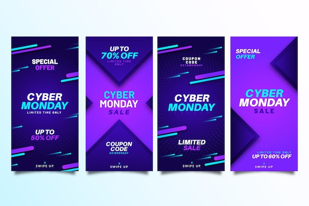 Colección de historias de instagram de cyber monday