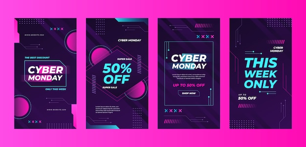 Colección de historias de instagram de cyber monday