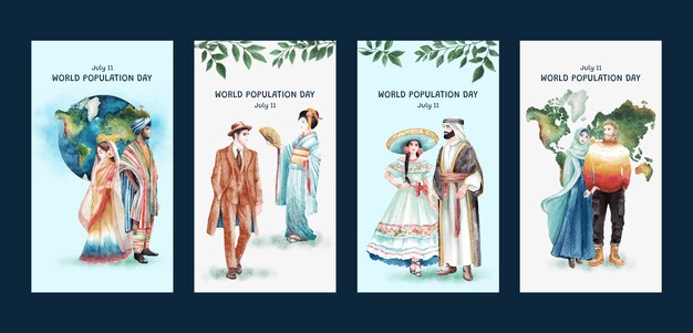 Colección de historias de Instagram para el Día Mundial de la Población