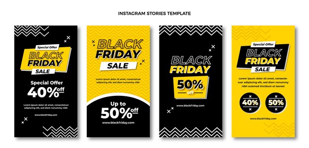 Colección de historias de instagram flat black friday