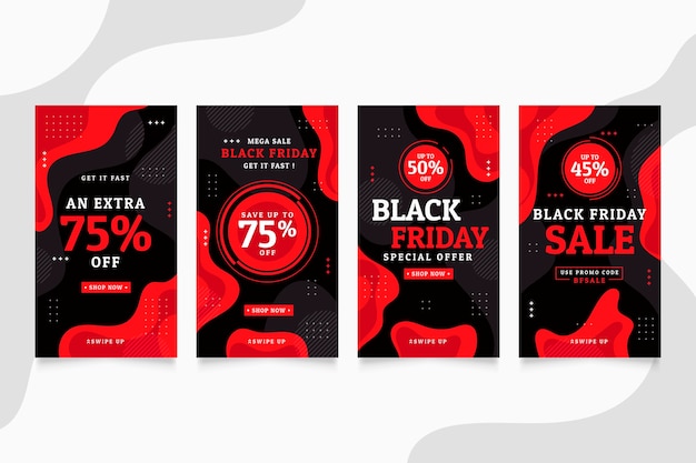 Colección de historias de instagram flat black friday