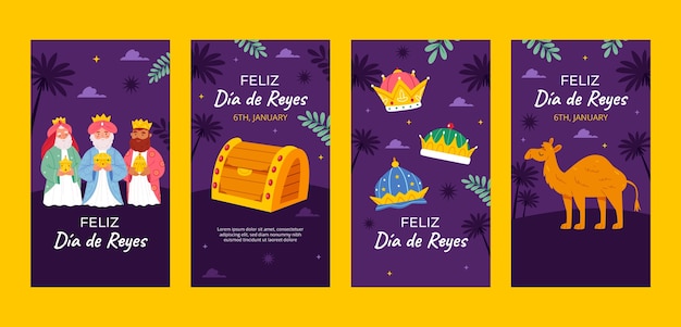 Colección de historias de Instagram de Flat Reyes Magos