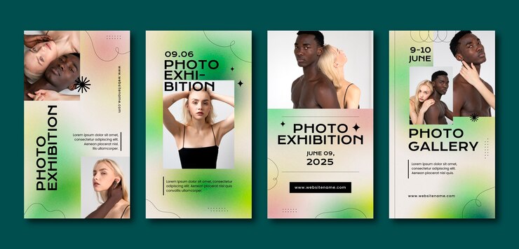 Colección de historias de Instagram con gradiente plano
