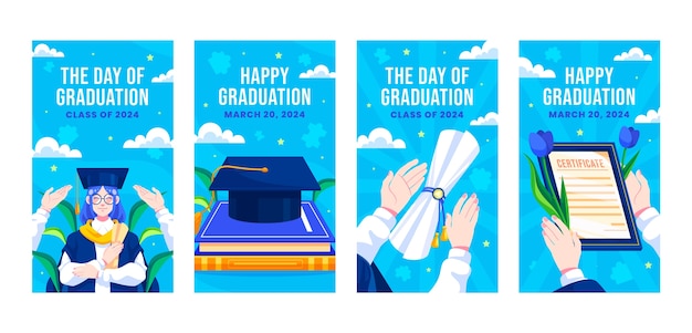 Colección de historias de instagram para graduación.