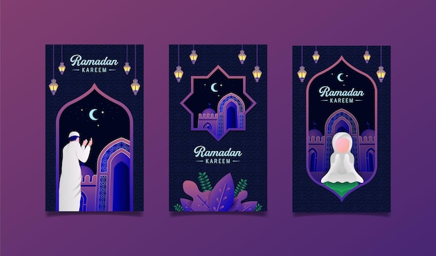 Colección de historias de instagram de ramadán