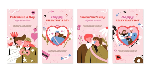 Colección de historias de instagram de san valentín