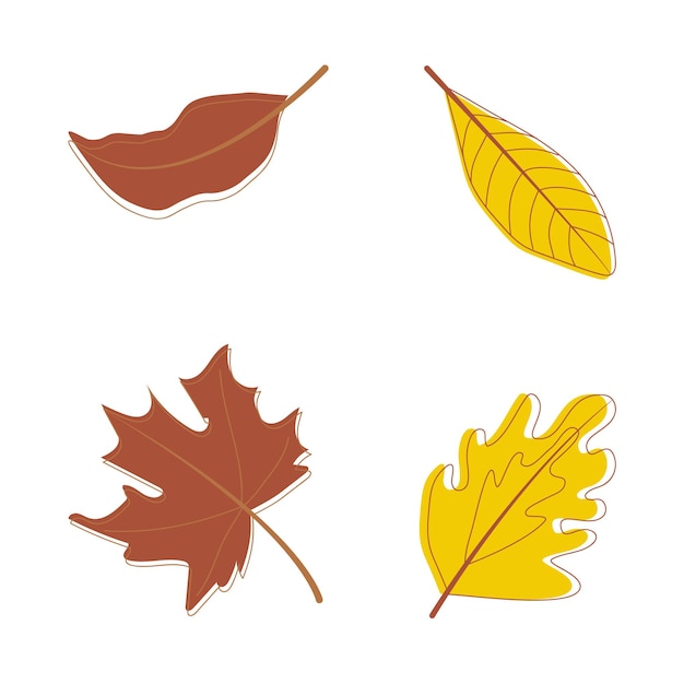 colección de hojas de otoño