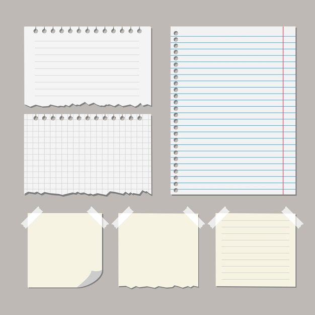 Colección de hojas de papel