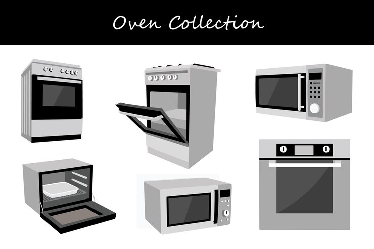 Vector colección de hornos en diferentes posturas ilustración vectorial