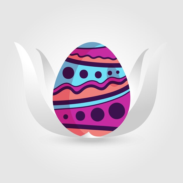 Vector colección de huevos coloridos feliz día de pascua aislado sobre fondo blanco