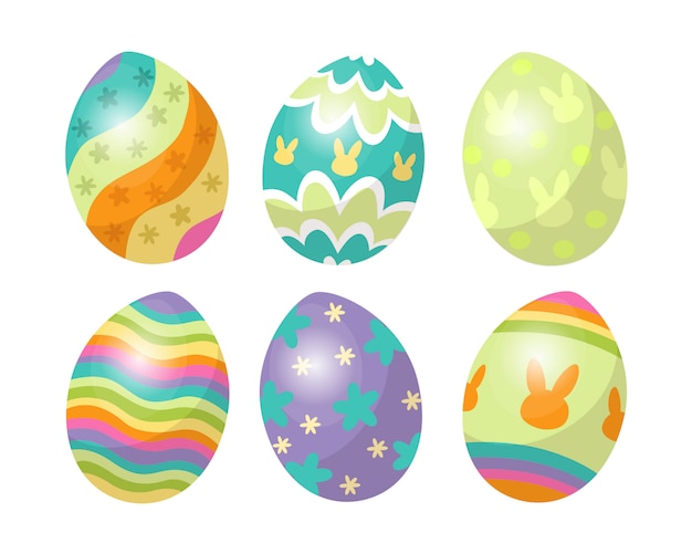 Colección de huevos de pascua, huevos para colorear vector