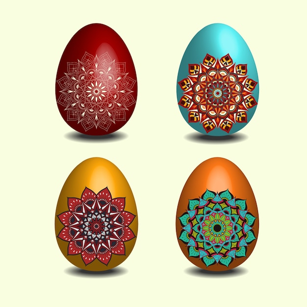 Colección de huevos de pascua mandala
