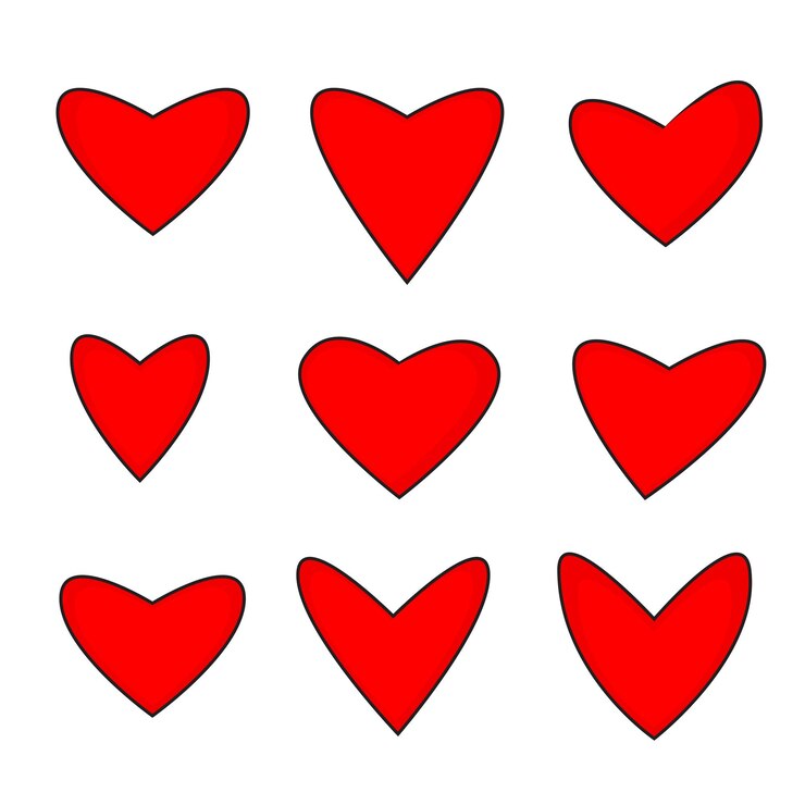 Colección de icono de corazón Símbolo de icono de amor diseño moderno de estilo plano